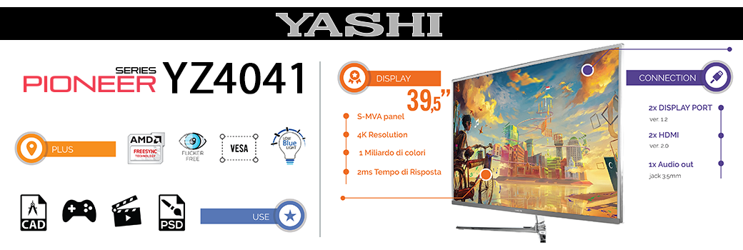 Yashi - monitor flat 4k